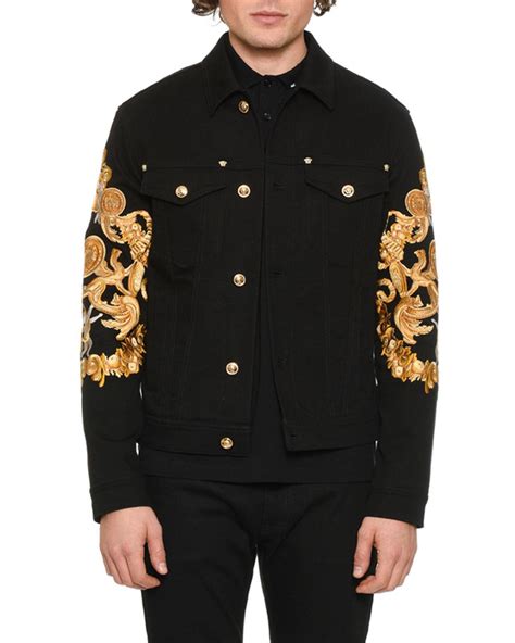 versace jacket price in india|versace black denim jacket.